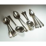 A set four George III silver dessert spoons, W**, London 1762,
