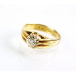 An 18ct gold Gentleman's single stone diamond ring,