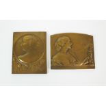 Belgium, bronze rectangular plaque; 'Clotilde Kleeberg Samuel 1866-1909', 65mm x 50mm,