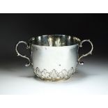 A Charles II silver porringer, AH, London circa 1672,