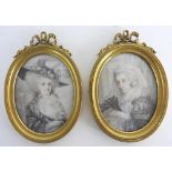 Continental school, late 18th century A pair of portraits of ladies,