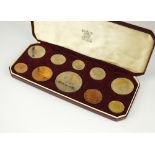 An Elizabeth II 1953 Coronation proof set, comprising ten coins, crown to farthing,