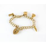 A 9ct gold curb link charm bracelet,