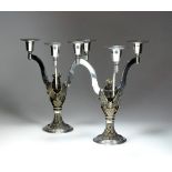 A pair of commemorative silver candelabra, Hector Miller, London 1981, limited editions 3 & 4 /400,