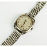 A Gentleman's silver cased Omega wristwatch, circa 1940,