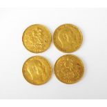 Four Edward VII sovereigns, dated 1903,