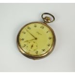 A Gentleman's Longines open face continental silver pocket watch,