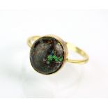 A cabochon boulder opal dress ring,