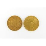 Two Victoria young head shield back sovereigns, one dated 1861, ref.