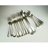 A collection of silver flatware, various dates and makers,