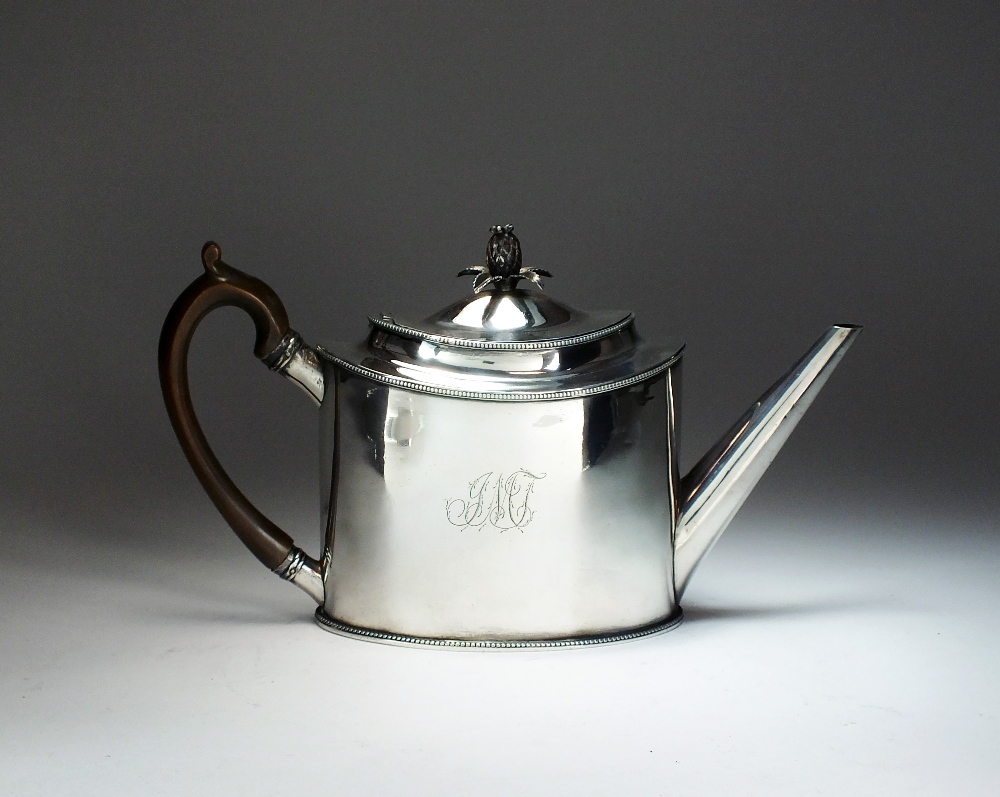 A George III silver teapot, T.S.