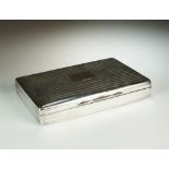 A silver mounted cigarette box, Mappin & Webb, London 1917,