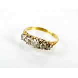 A graduated five stone diamond ring,