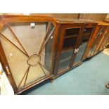 A 1920s Art Deco mahogany display cabinet with sun burst ribbed door, 70cm wide, 30cm deep,