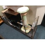 A steel club fender frame, 140cm wide, an Edwardian drop-leaf Sutherland table,