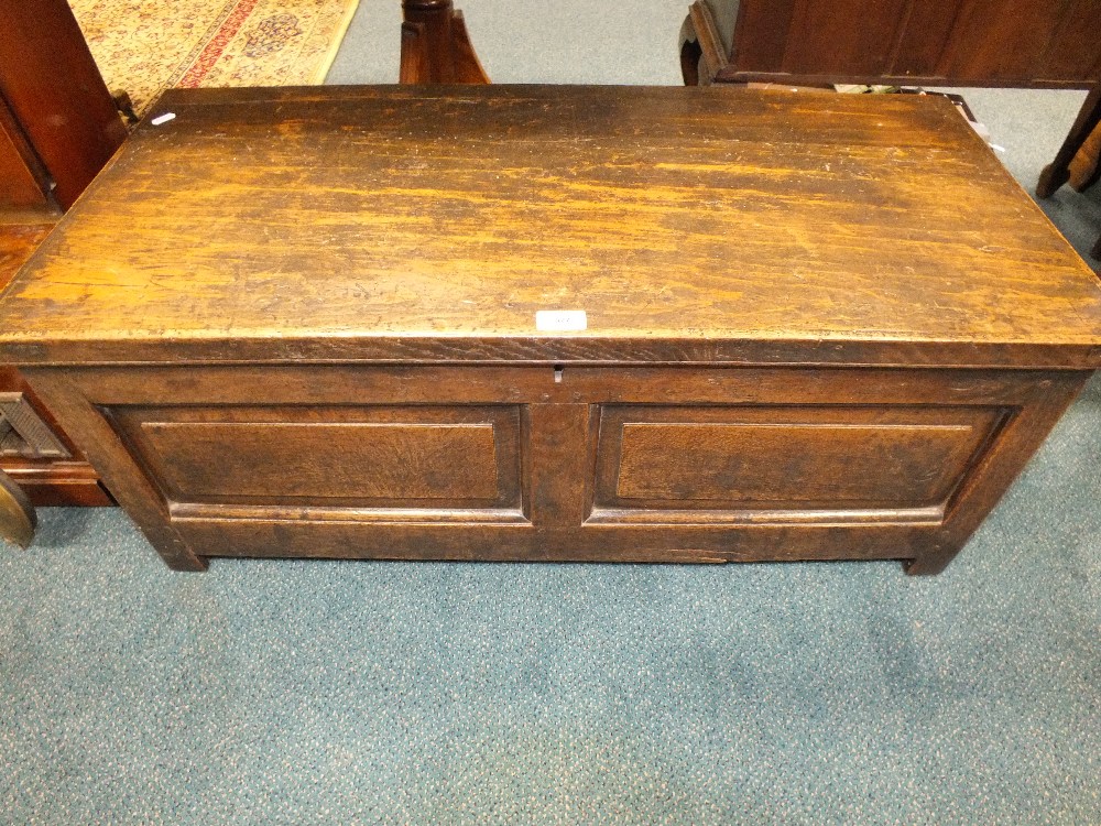 A joined oak chest 18th century and later,