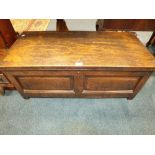 A joined oak chest 18th century and later,