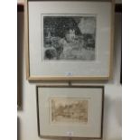 Davis Andrews, Castle by night, etching, signed, inscribed with the title,