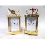 Two brass cased carriage clocks