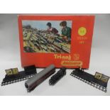 A group of Triang model railway items to include a boxed R3 E outfit with O-6-O tank loco and