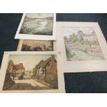 J Lewis Stant, a view of a village in Worcestershire, signed and inscribed,