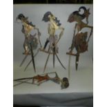 A collection of South East Asian Shadow Puppets