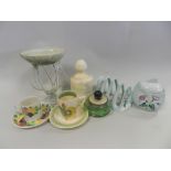 Decorative and collectable ceramics and glass to include a group of Carlton ware breakfast items,