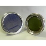 Two silver mounted circular frames