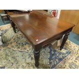 A Victorian style mahogany dining or library table,