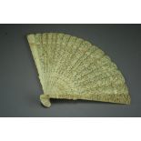A Chinese Canton ivory brise fan, 19th Century,
