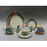 A Rosenthal Studio Linie abstract decorated partial coffee and dinner service