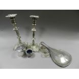 A collection of silver flatware to include a set of five silver tablespoons,