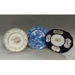 19th century and later tablewares including a quantity of blue printed oval platters,