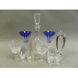 Cut glassware to include tumblers, wines,