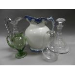 Ceramics and glassware to include various cut glass decanters, 19th and 20th century,