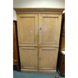 A Victorian pine kitchen cabinet with original scumble 'oak' finish,