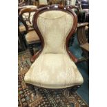 A Victorian spoon back nursing chair,