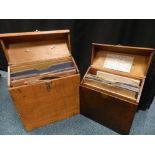 Two oak cases of LP records to include Charlie Kuntz and further classical LPs