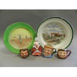 Royal Doulton and other collectable ceramics including three Dickens series plates,