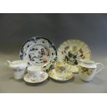 Decorative ceramics and tablewares to three trays