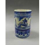 A Spanish tin glazed earthenware beaker,