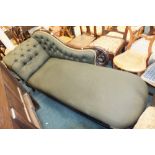 A Victorian mahogany framed chaise longue,