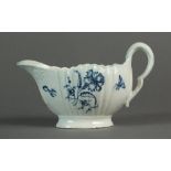 A Caughley sauce boat transfer-printed with the Gillyflower II pattern, circa 1776-80, unmarked,