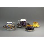 Coalport cups and saucers, late 19th/early 20th century,