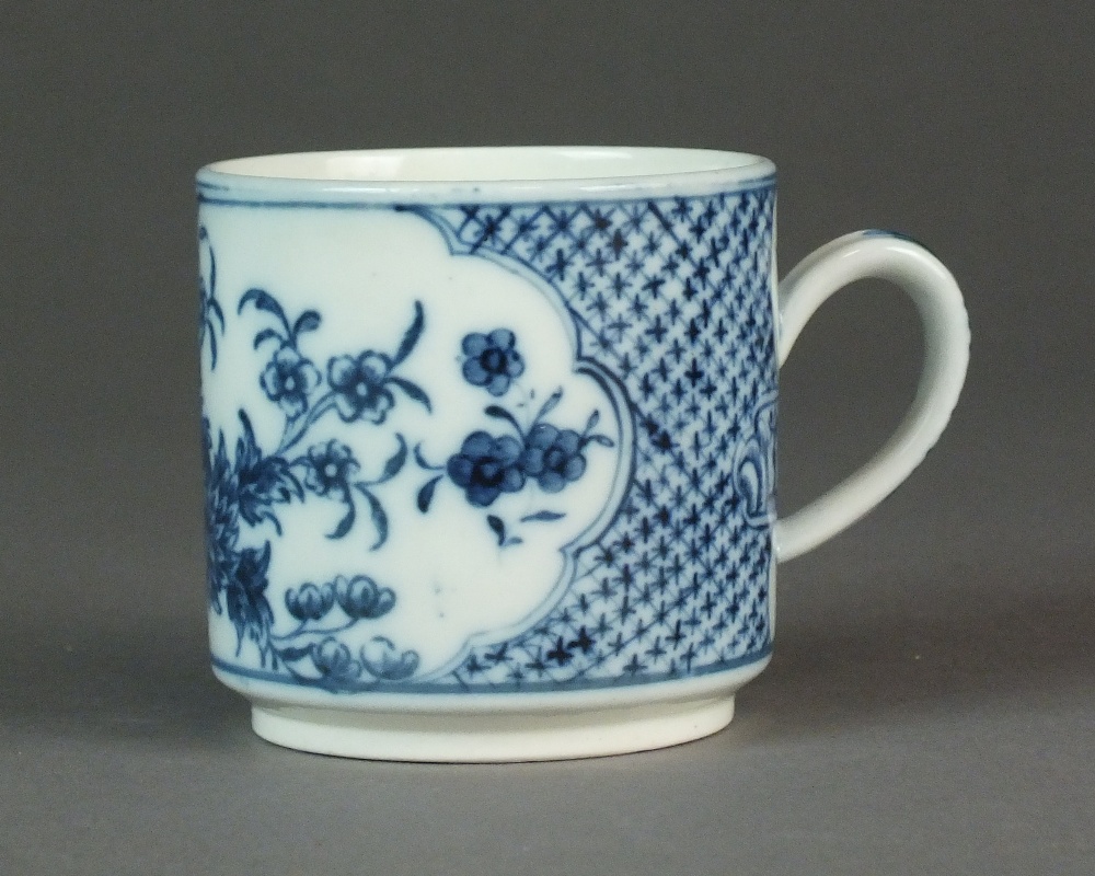 A Caughley coffee can transfer-printed and painted with the very rare Ribbon Spray pattern, - Image 4 of 4
