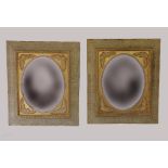 A pair of gilded picture frame mirrors, 20th century,
