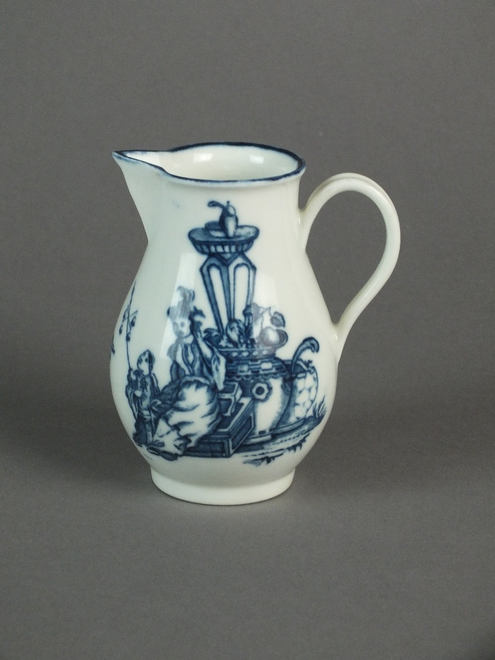 A Caughley sparrow beak jug transfer-printed in the Bell Toy pattern, circa 1776-80, unmarked, 9. - Image 2 of 4