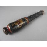 An early Victorian truncheon, dated 1838, painted with a crown and V R and no.