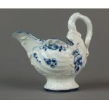 A Caughley dolphin ewer painted with Sprigs, circa 1780-85, C mark, 8.