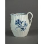 A Caughley milk jug painted with the Gillyflower I pattern, circa 1775-80, C mark, 9.